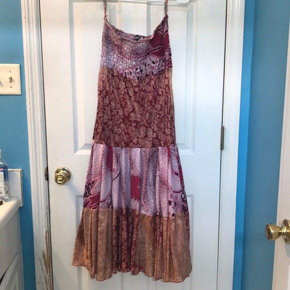 EARTHBOUND Dresses & Skirts - Earthbound Patchwork Silk Maxi Dress/Skirt